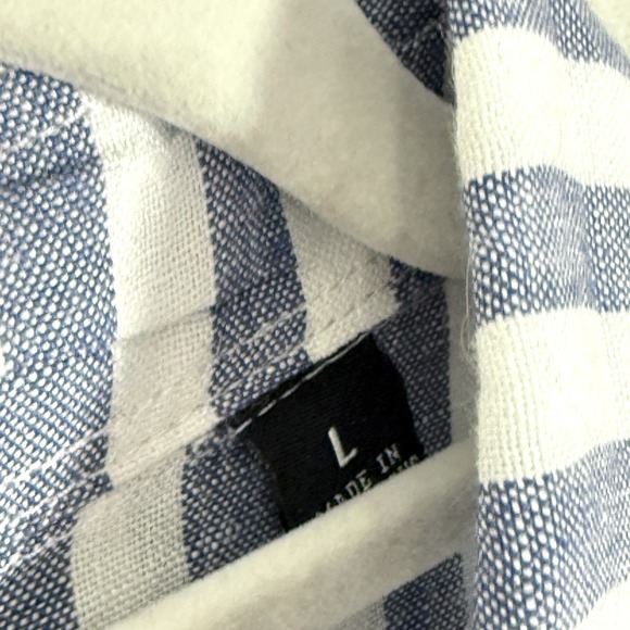 Todd Snyder Baird McNutt Shirt Mens Large Irish Linen Button Up Striped Coastal - Picture 3 of 10